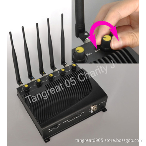 Adjustable output power signal Jammer with five bands